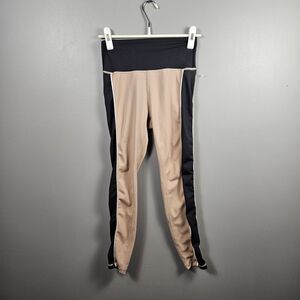 All Fenix‎ High Rise 7/8 Colorblock Leggings Black Tan Performance Womens M